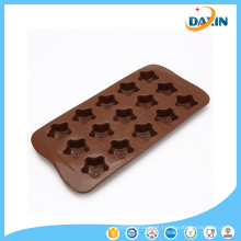 Molde dado forma estrela de cinco pontas do chocolate do silicone da ferramenta do cozimento do produto comestível